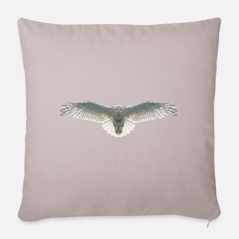 Schneeeule Eule Polygon Vogel Tier Wildtier Uhu - Sofakissenbezug 45 x 45 cm - helles Taupe