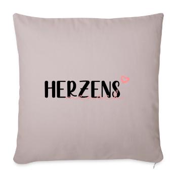 Herzensmensch - Sofakissenbezug 45 x 45 cm - helles Taupe - Vorne