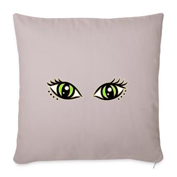 chat chats yeux visage Halloween animaux formes - Housse de coussin décorative 45 x 45 cm - taupe clair - Devant
