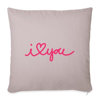 Ich liebe dich - Sofa pillowcase 17,3'' x 17,3'' (45 x 45 cm) - light taupe - Front