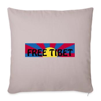 tibet libre - Housse de coussin décorative 45 x 45 cm - taupe clair - Devant
