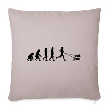 Canicross Trail Running Runner Dog Sport Evolution - Sofakissenbezug 45 x 45 cm - helles Taupe - Vorne
