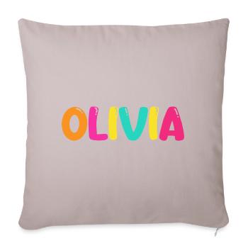 Name - Olivia - Sofa pillowcase 17,3'' x 17,3'' (45 x 45 cm) - light taupe - Front