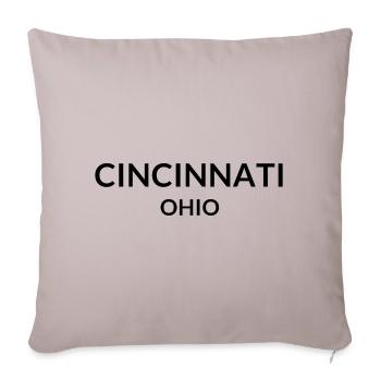 Cincinnati Ohio USA - Sofa pillowcase 17,3'' x 17,3'' (45 x 45 cm) - light taupe - Front