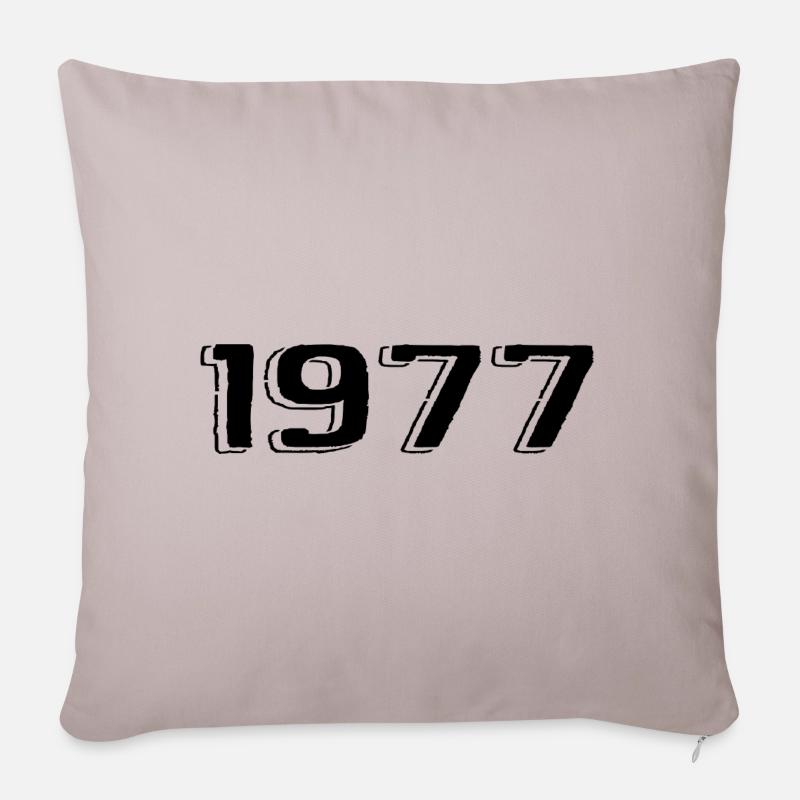 Vintage 1977 Naissance Anniversaire Rétro 1977 - Housse de coussin décorative 45 x 45 cm - taupe clair