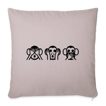 3 Wise Monkey - Sofa pillowcase 17,3'' x 17,3'' (45 x 45 cm) - light taupe - Front