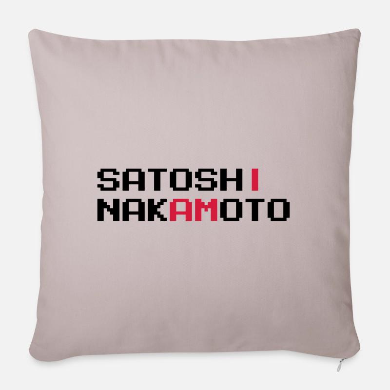 JE SUIS SATOSHI NAKAMOTO - Housse de coussin décorative 45 x 45 cm - taupe clair