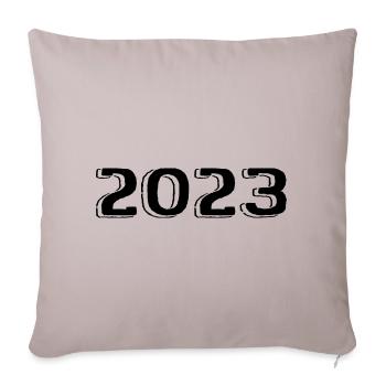 Millésime 2023 Naissance Anniversaire Rétro 2023 - Housse de coussin décorative 45 x 45 cm - taupe clair - Devant