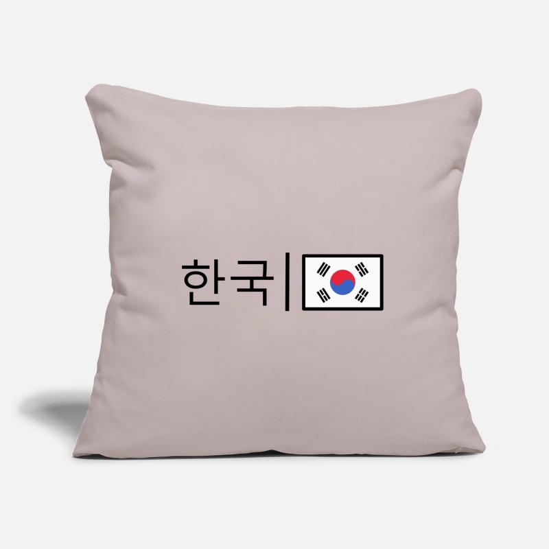 Corée - drapeau coréen Housse de coussin décorative 45 x 45 cm