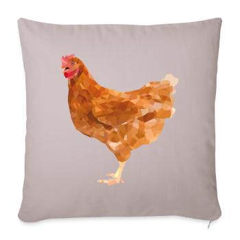 Poulet - Housse de coussin décorative 45 x 45 cm - taupe clair - Devant
