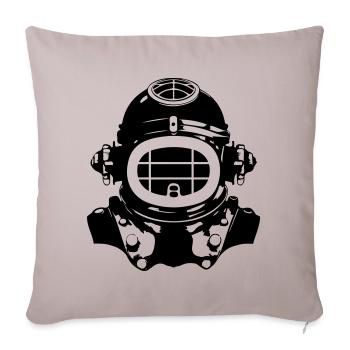 Diving Helmet Diving Apnea Vintage - Sofa pillowcase 17,3'' x 17,3'' (45 x 45 cm) - light taupe - Front