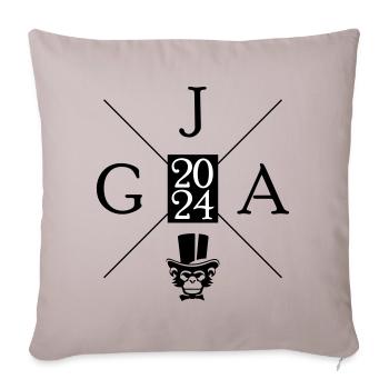 Enterrement de vie de garçon 2024 singe - Housse de coussin décorative 45 x 45 cm - taupe clair - Devant