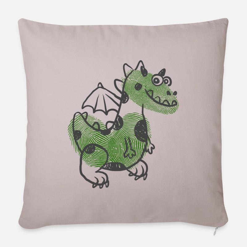 Süßer Drache Kinder und Baby Shirt Geschenk - Sofakissenbezug 45 x 45 cm - helles Taupe