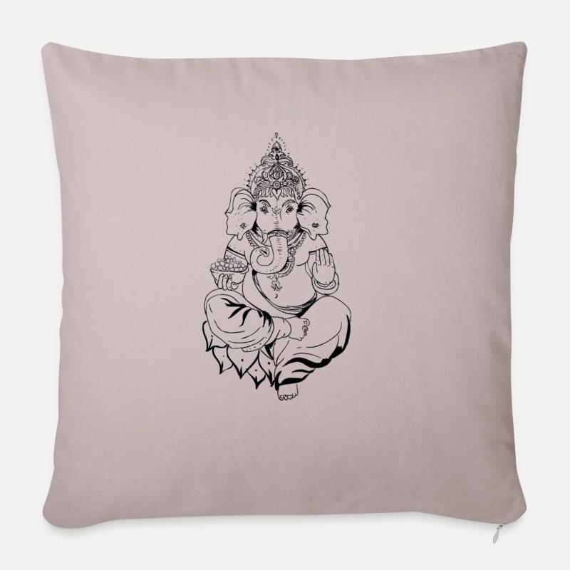 Ganesha - Sofakissenbezug 45 x 45 cm - helles Taupe