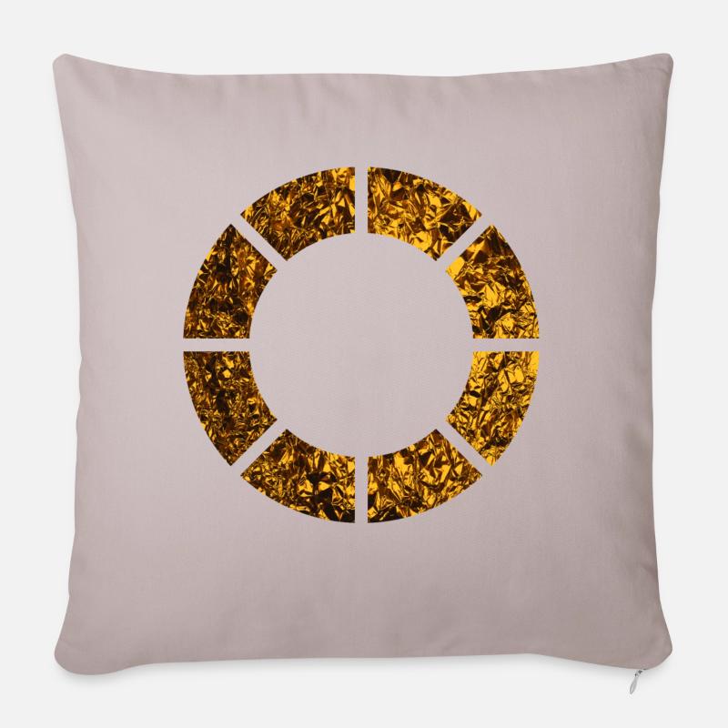 CERCLES CERCLES OR 14 - Housse de coussin décorative 45 x 45 cm - taupe clair