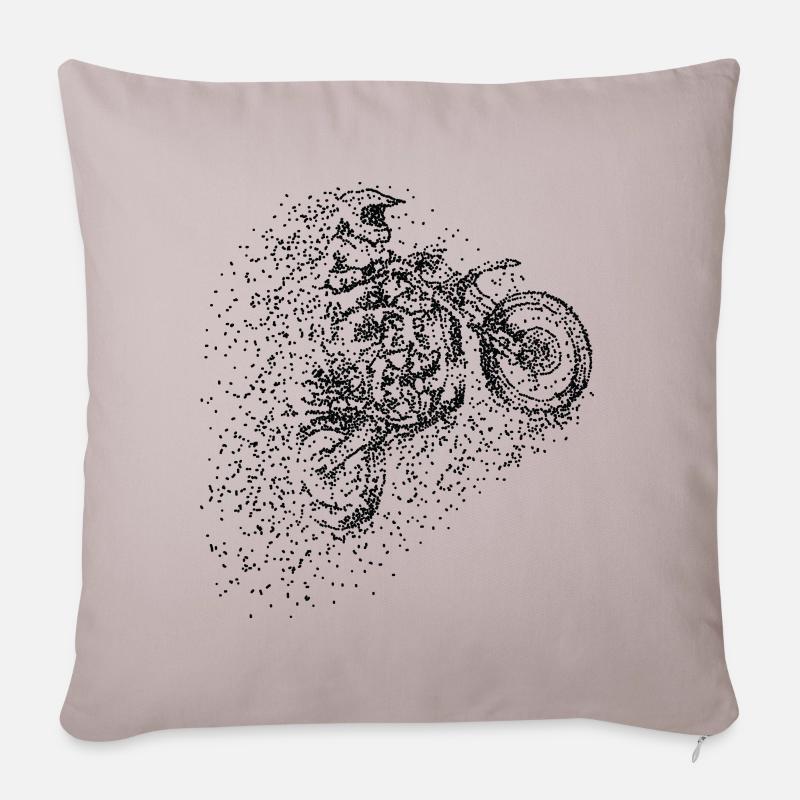 Pixel Motocross Design - Housse de coussin décorative 45 x 45 cm - taupe clair