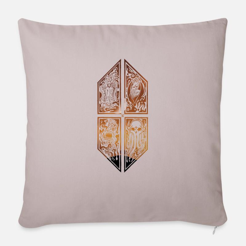 Cthulhu Ornament Landschaft - Sofakissenbezug 45 x 45 cm - helles Taupe