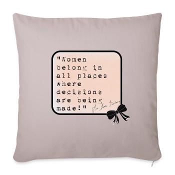 RBG Ruth Bader Ginsburg - quote - Sofa pillowcase 17,3'' x 17,3'' (45 x 45 cm) - light taupe - Front