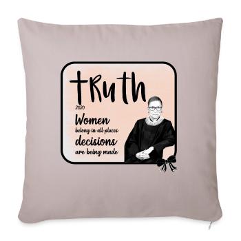 RBG Ruth Bader Ginsburg - quote - Sofa pillowcase 17,3'' x 17,3'' (45 x 45 cm) - light taupe - Front