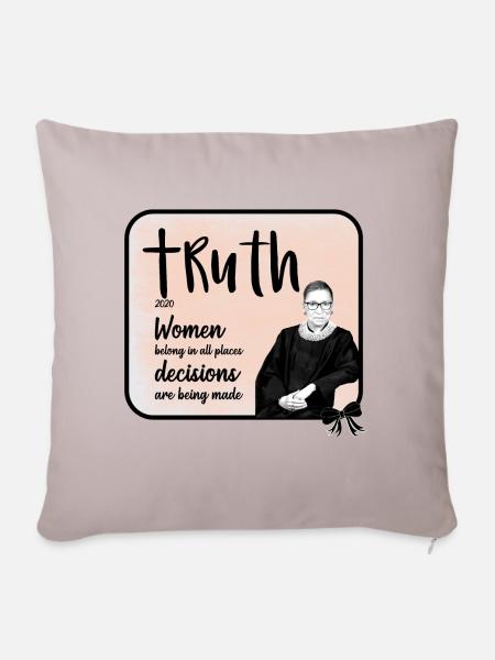 RBG Ruth Bader Ginsburg - Zitat - Sofakissenbezug 45 x 45 cm - helles Taupe