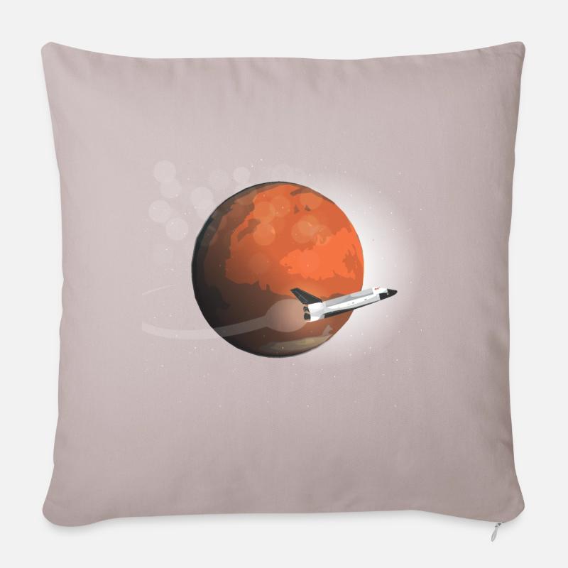 Mars Mission der Flat Mars Society - Sofakissenbezug 45 x 45 cm - helles Taupe