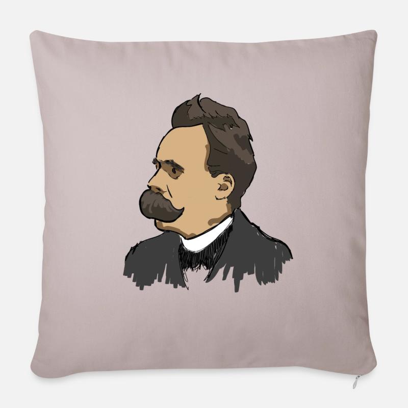 Nietzsche - Sofakissenbezug 45 x 45 cm - helles Taupe
