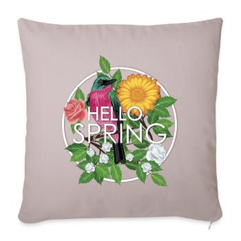Bonjour le printemps - Housse de coussin décorative 45 x 45 cm - taupe clair - Devant