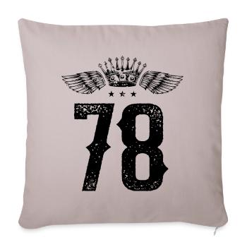 78 Number crown - Sofa pillowcase 17,3'' x 17,3'' (45 x 45 cm) - light taupe - Front