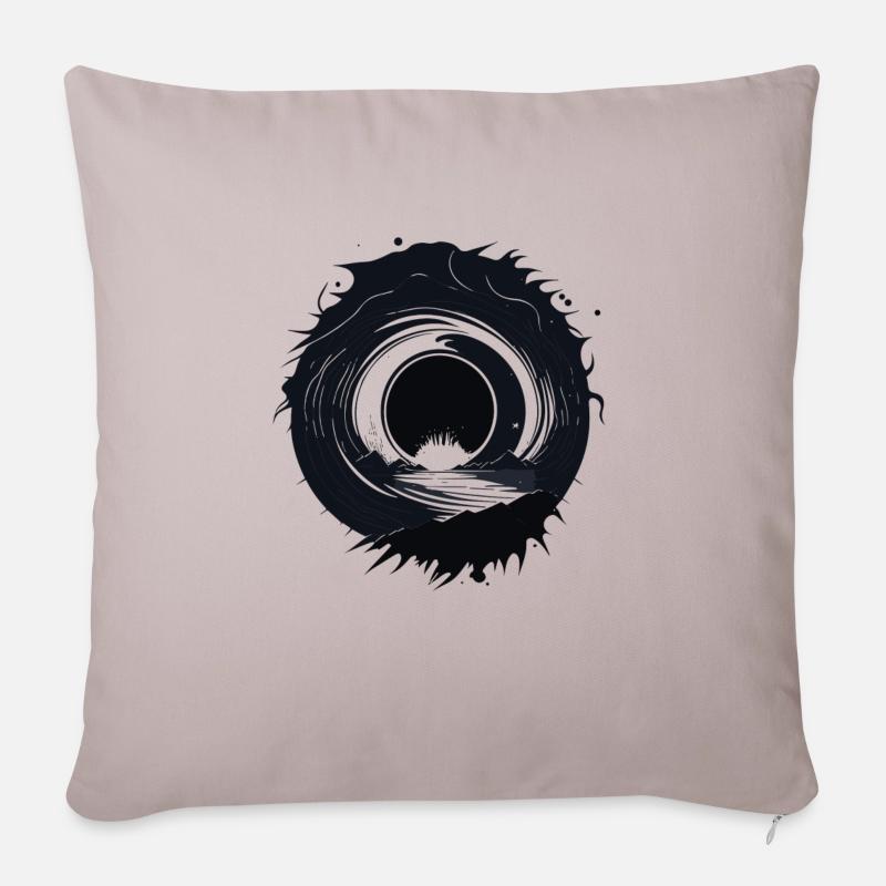Kosmische Singularität: Horizont des Schwarzen Lochs - Sofakissenbezug 45 x 45 cm - helles Taupe