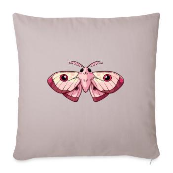 Adorable Pink Kawaii Moth - Sofa pillowcase 17,3'' x 17,3'' (45 x 45 cm) - light taupe - Front
