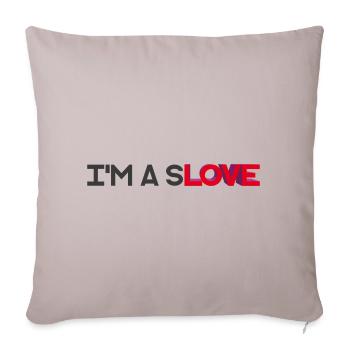 I'M A SLOVE - let's talk - Sofa pillowcase 17,3'' x 17,3'' (45 x 45 cm) - light taupe - Front