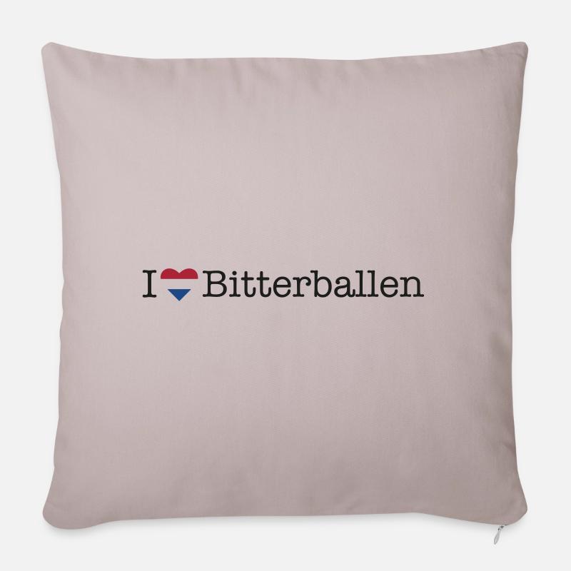 I love Bitterballen - Sofakissenbezug 45 x 45 cm - helles Taupe