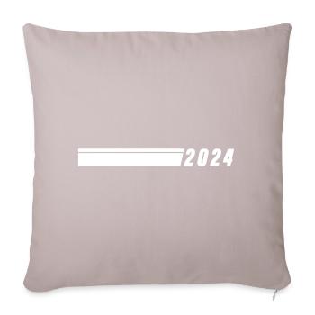 Année 2024 - Housse de coussin décorative 45 x 45 cm - taupe clair - Devant