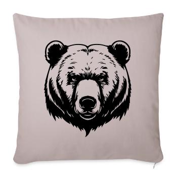 Tête de grizzli d’ours - Housse de coussin décorative 45 x 45 cm - taupe clair - Devant