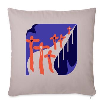 The flowers. A path of love and transience - Sofa pillowcase 17,3'' x 17,3'' (45 x 45 cm) - light taupe - Front
