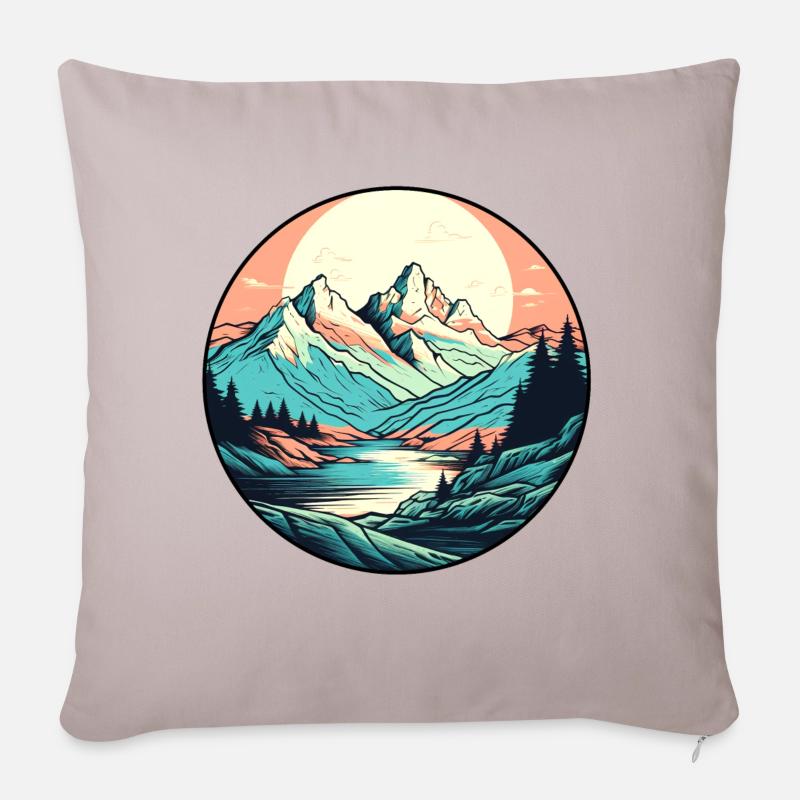 Berge - Sofakissenbezug 45 x 45 cm - helles Taupe