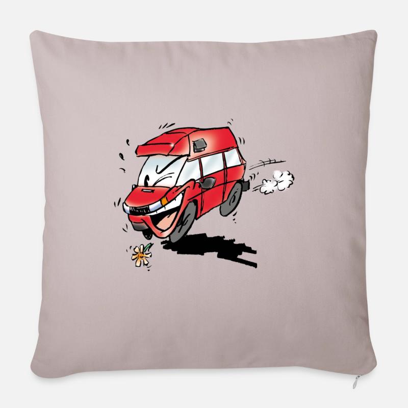 Humorvoller Van - Sofakissenbezug 45 x 45 cm - helles Taupe