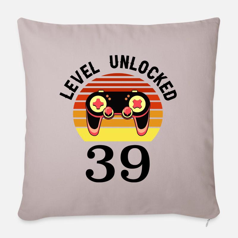 Level 39 unlocked 39 Geburtstag 39 Jahre alt - Sofakissenbezug 45 x 45 cm - helles Taupe