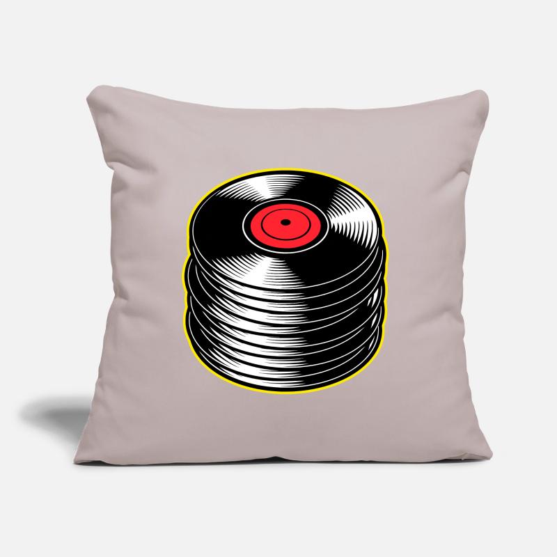 Stack d’albums vinyles Housse de coussin décorative 45 x 45 cm