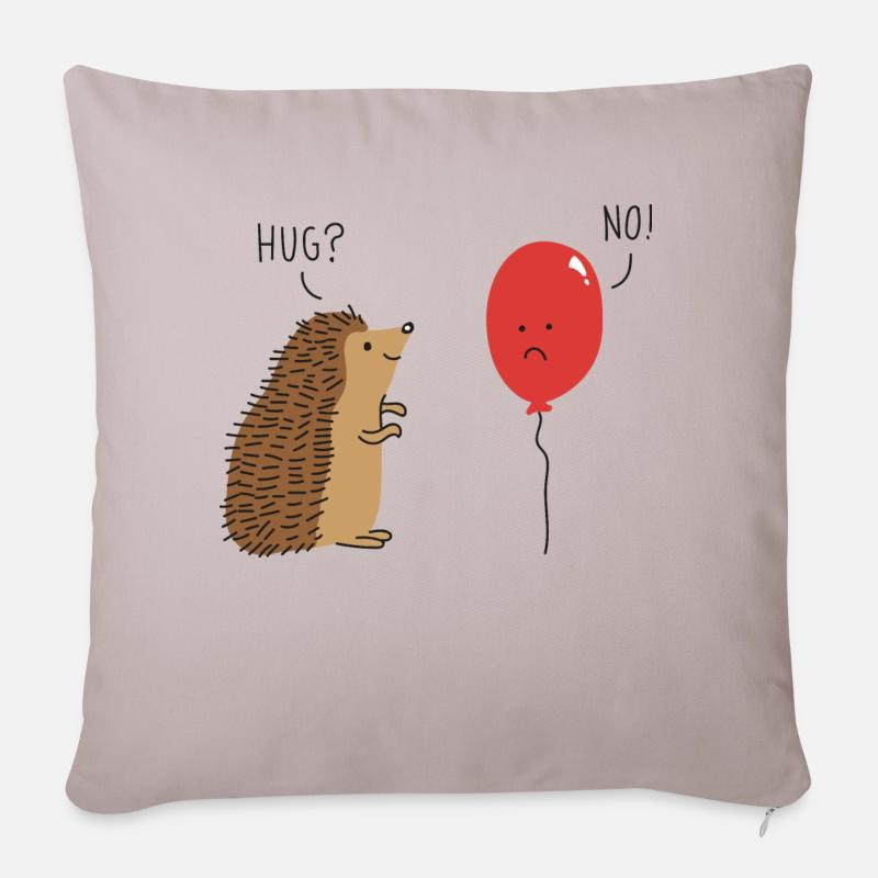 Süßer Igel Hugs Ballon Geschenkidee - Sofakissenbezug 45 x 45 cm - helles Taupe