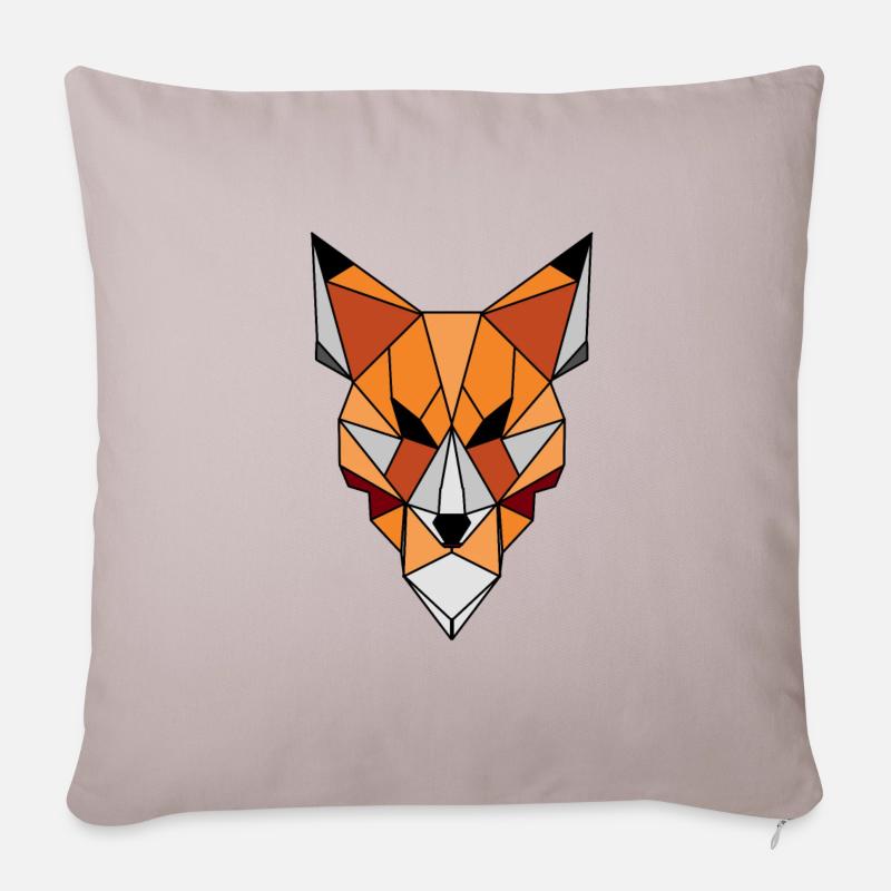 Geometrischer Fuchs - Sofakissenbezug 45 x 45 cm - helles Taupe