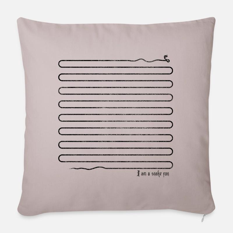 Serpent -Serpent - Cobra- Stiff-Snake Fan - Housse de coussin décorative 45 x 45 cm - taupe clair