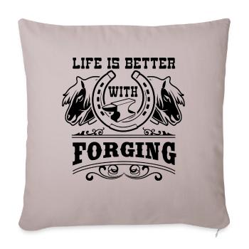 Life With Forging Farrier Horse Hooves Wildlife - Sofa pillowcase 17,3'' x 17,3'' (45 x 45 cm) - light taupe - Front