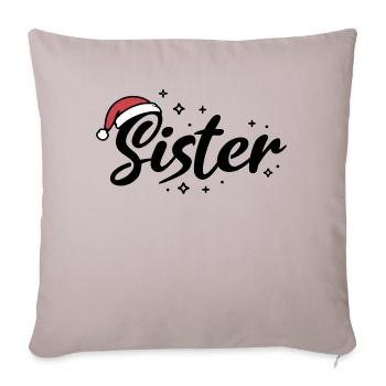 Santa Hat Sister Sister - Sofa pillowcase 17,3'' x 17,3'' (45 x 45 cm) - light taupe - Front