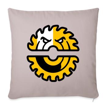 Kreissaege Maskottchen Logo - Sofakissenbezug 45 x 45 cm - helles Taupe - Vorne