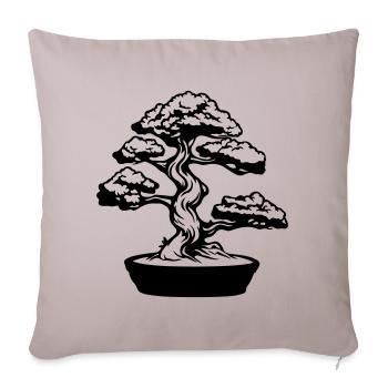 Tree Bonsai Symbol - Sofa pillowcase 17,3'' x 17,3'' (45 x 45 cm) - light taupe - Front