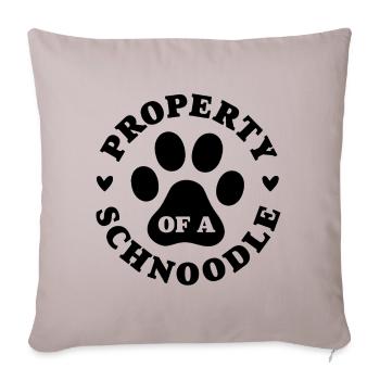 Property of a Schnoodle - Sofa pillowcase 17,3'' x 17,3'' (45 x 45 cm) - light taupe - Front