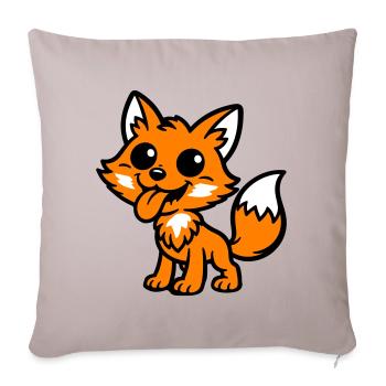 Fuchs Comic - Sofakissenbezug 45 x 45 cm - helles Taupe - Vorne