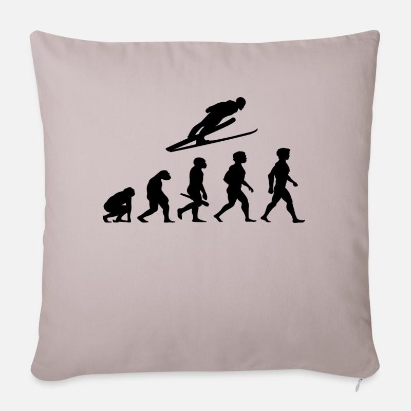 Evolution Ski long jump ski flying ski jumping - Sofa pillowcase 17,3'' x 17,3'' (45 x 45 cm) - light taupe