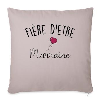 fière d'être marraine - Housse de coussin décorative 45 x 45 cm - taupe clair - Devant